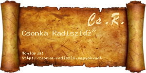 Csonka Radiszló névjegykártya